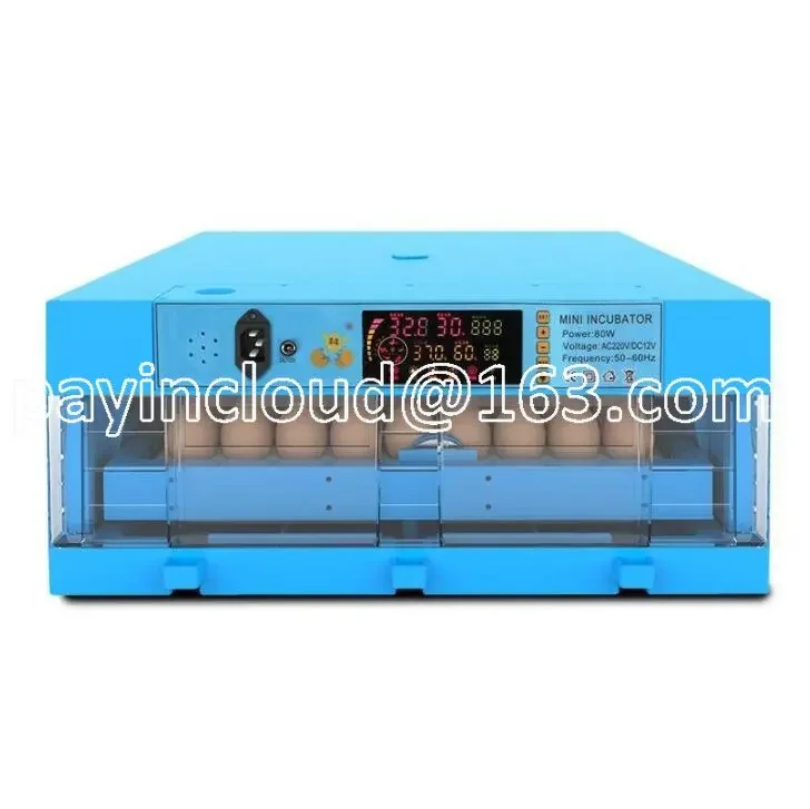 128 Eggs Intelligent Temperature Humidity Control Dual Power Poultry Egg Incubator Automatic Egg Turning Hatcher Machine