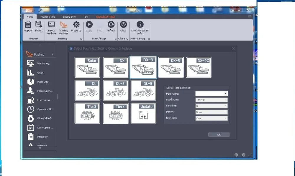 Doosan Excavator / Wheel Loader Monitoring Program DMS-5 v3.2.1 Special Mode [09.2024]