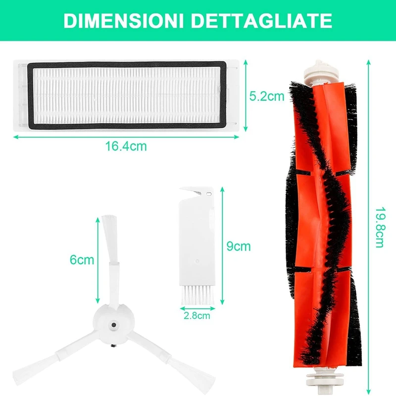 Kit d'accessoires pour aspirateur robot Xiaomi MI, pièces de rechange, brosse, compatible avec Xiaomi S50, S51