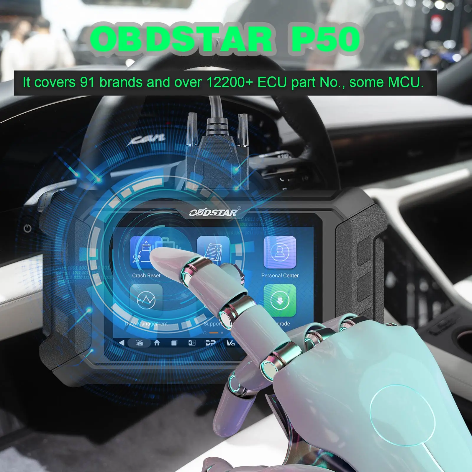 OBDSTAR P50 Airbag Reset + PINCODE Intelligent Airbag Reset Equipment Covers 92 Brands and Over 13200+ECU Part No.