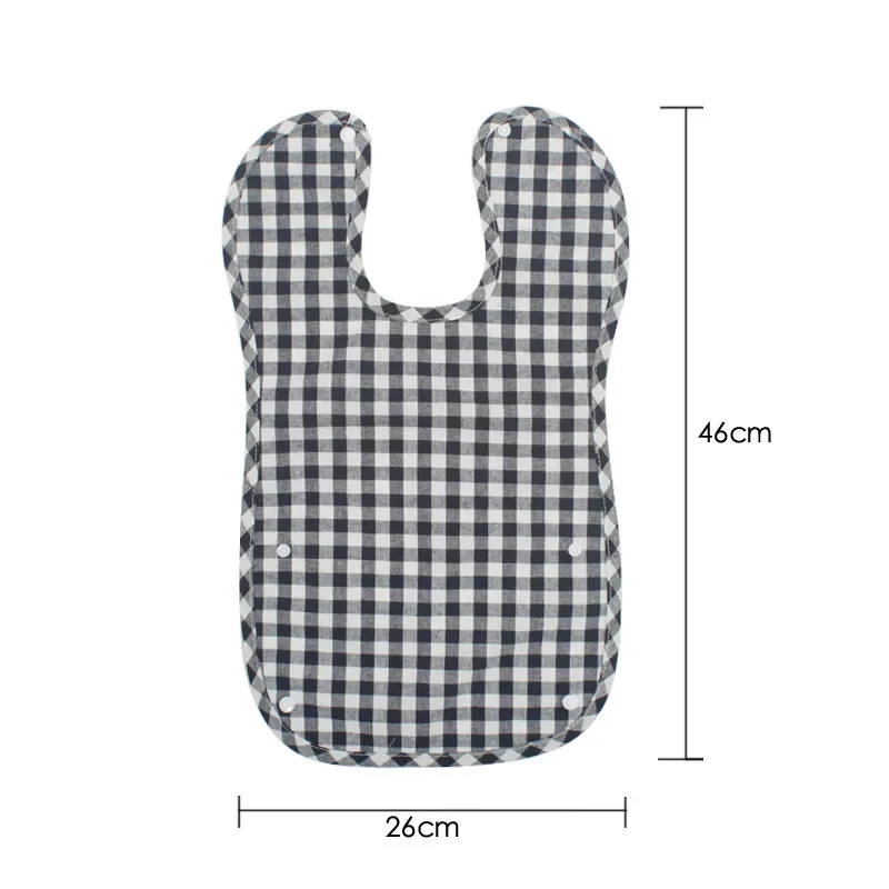 100% Cotton Foldable Food Waste Pocket Baby Bandana Bibs Creative Plaid Design Infant Baby Burp Cloth for Children Feeding Apron