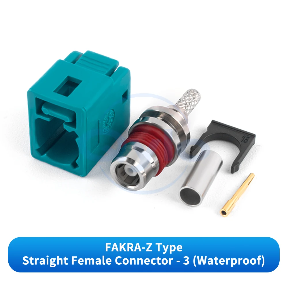 Waterproof FAKRA-K-KW 1.5/2/3 Female Angled Automotive Connector for GPS Welded Female Terminal (1 Pcs)