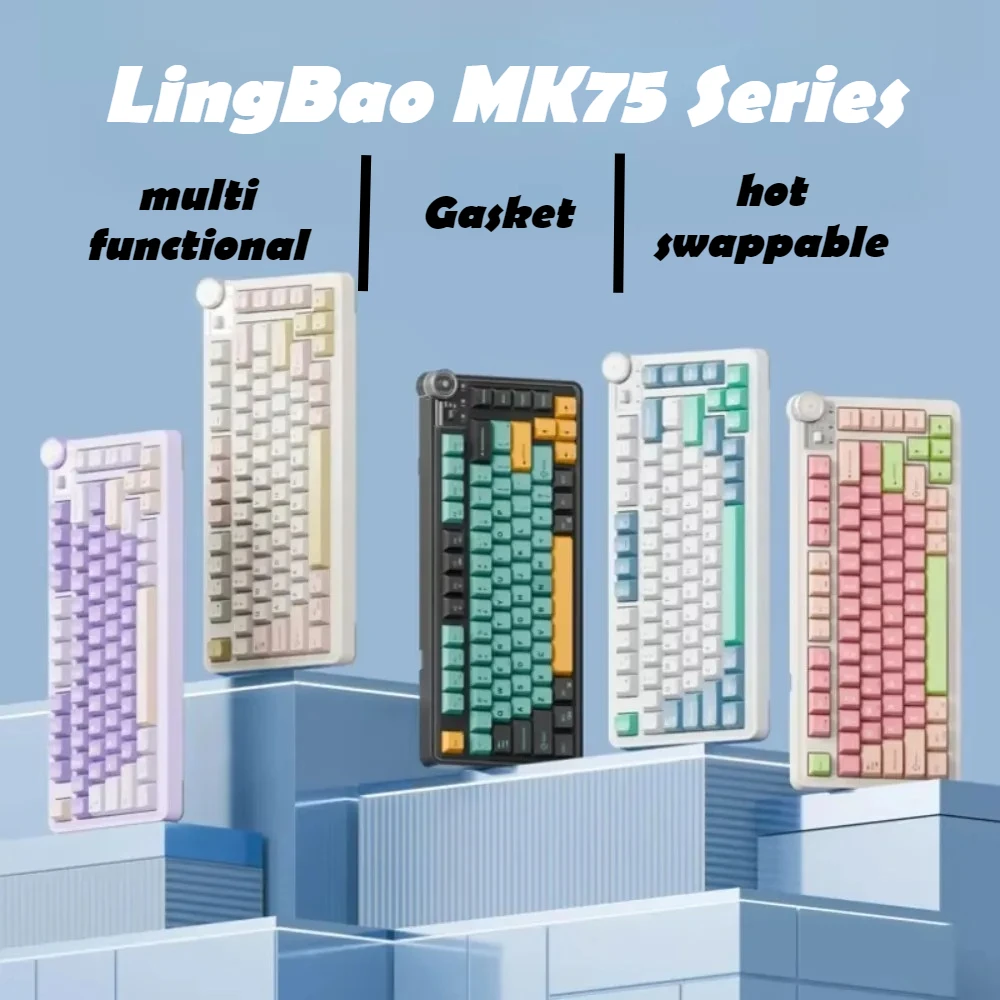 

LINGBAO MK75 Mechanical Keyboard Customized Wireless Bluetooth 2.4G Tri-mode Hot Swap Gasket Gaming Ergonomic For Esports