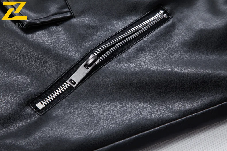 2025 New Leather Jacket Men's Vintage Fake 2 Pieces Hooded Windproof PU Leather Coat Autumn Man Motorcyclist Faux Leather Jacket