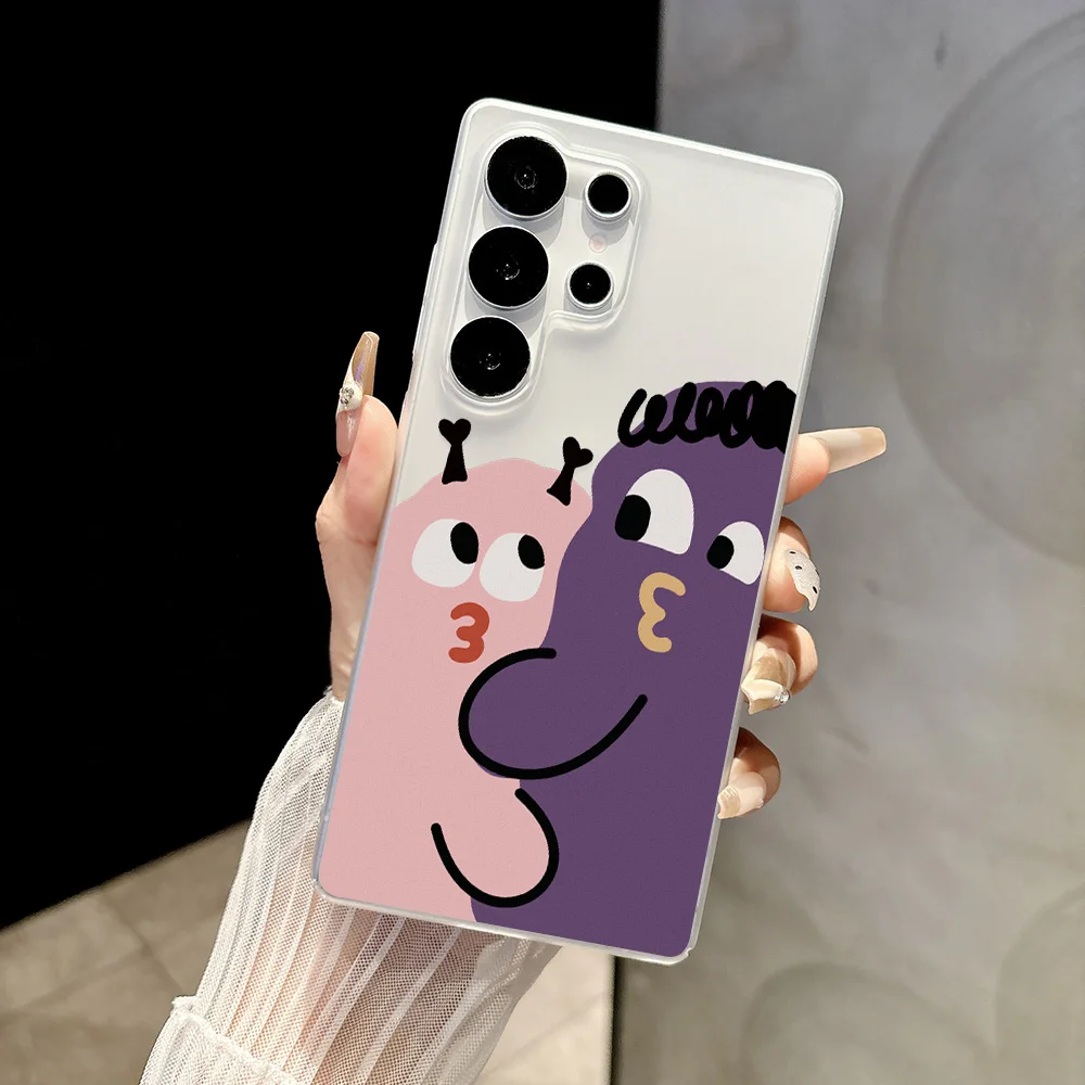 Cartoon Monster Phone Case For Samsung S25 Ultra A57 5G A56 S26 Ultra A17 A07 A55 A37 S24 FE A34 Silicone Capinha Caha Frosted