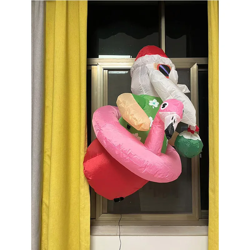 Glowing Santa Claus Christmas Tree Lights Snowman with Penguin Yard Decoration Inflatable Mold