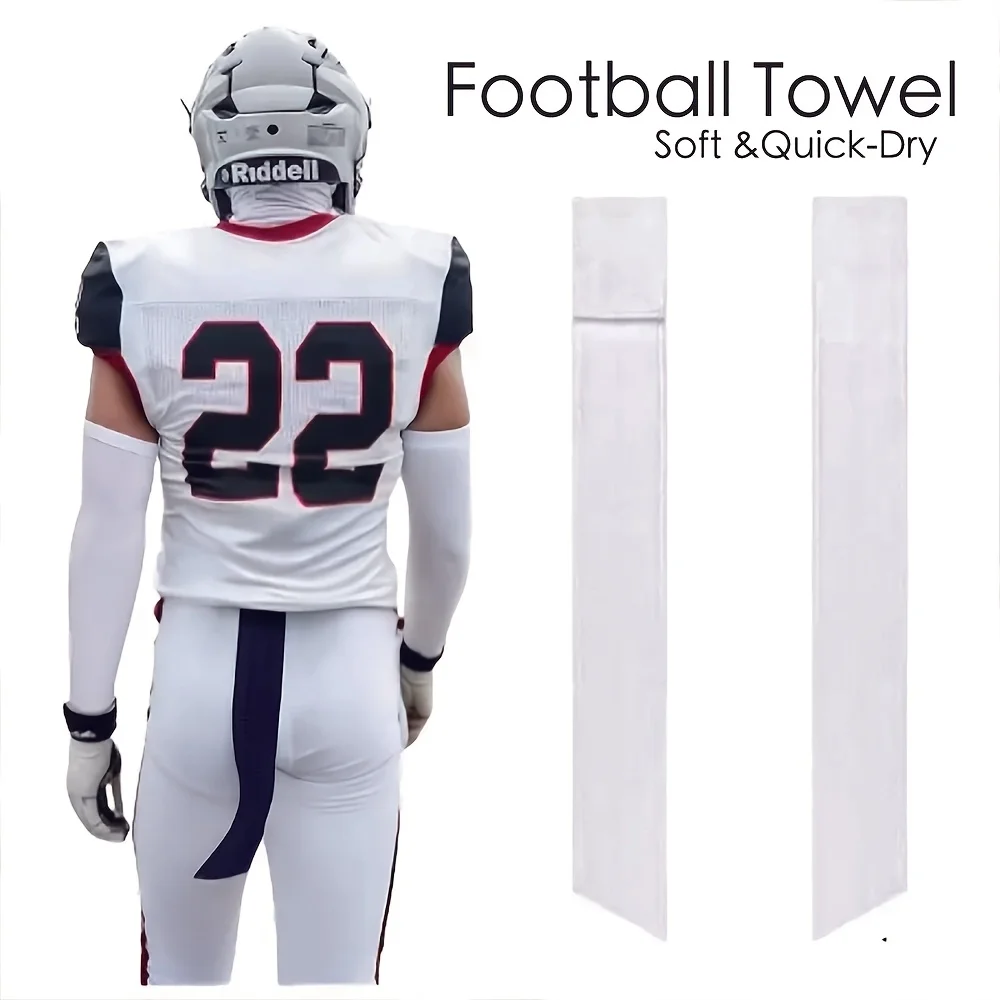 Streamer-Fußballhandtuch, dünnes Sporthandtuch, trocknet Hände und Fußballzubehör, Weiß, Schwarz (8 x 57 cm/3 x 22,4 Zoll)