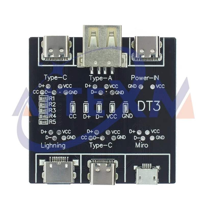 DT3 Płytka wykrywania kabla danych Tester kabli Micro USB C typu C Narzędzie diagnostyczne krótkiego obwodu włączania i wyłączania dla iOS Android