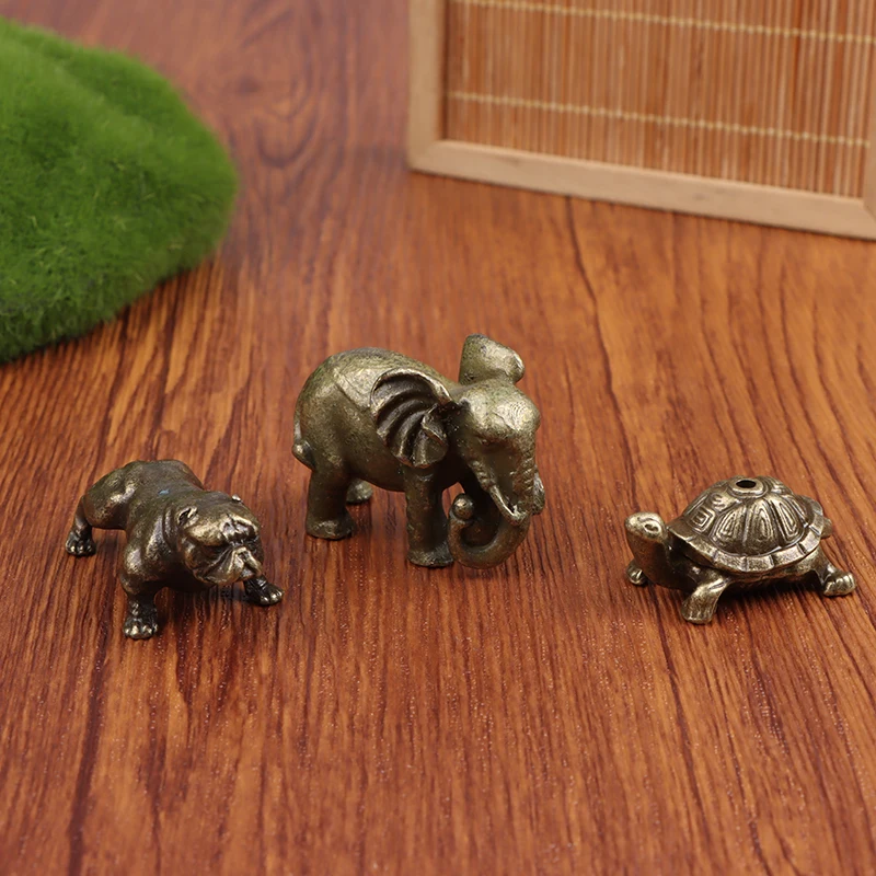 Miniature French Bulldog Lucky Elephant Animals Tea Pet Kongfu Tea Ceremony Ornaments Turtle Incense Burner Crafts