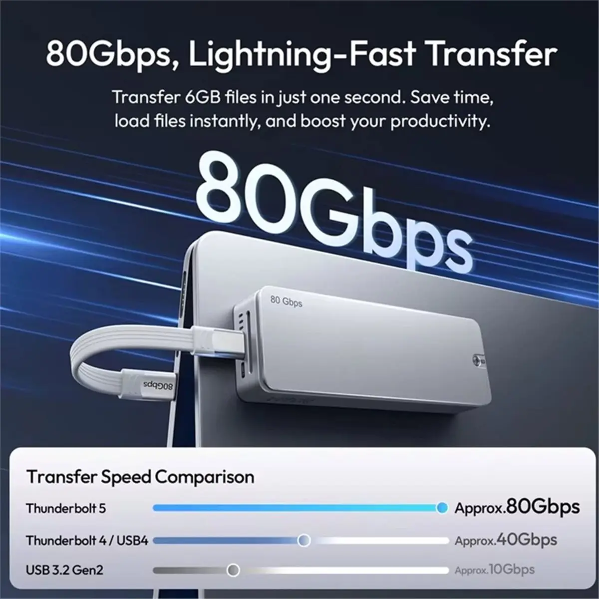 update. DT580 80Gbps M.2 NVMe SSD Enclosure with Cooling Fan JHL9480 Chip for M.2 M-Key / B & M Key 2280 SSD Thunderbolt 5 8TB view 5