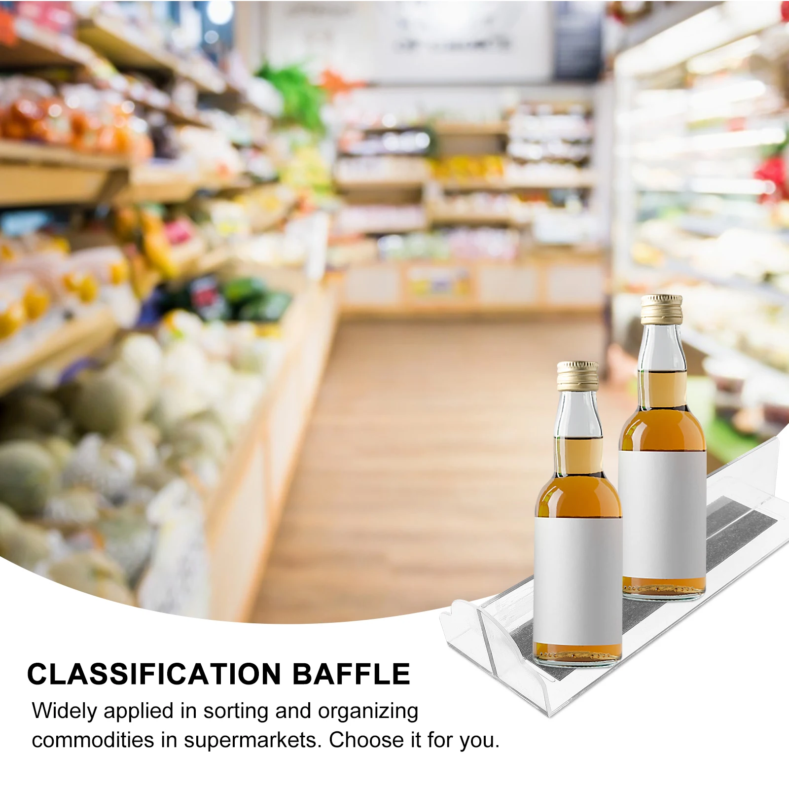 

4pcs T shaped Acrylic Divider Plates Clear Partition Supermarket Shelves ganization Storage Racks Classification Baffles