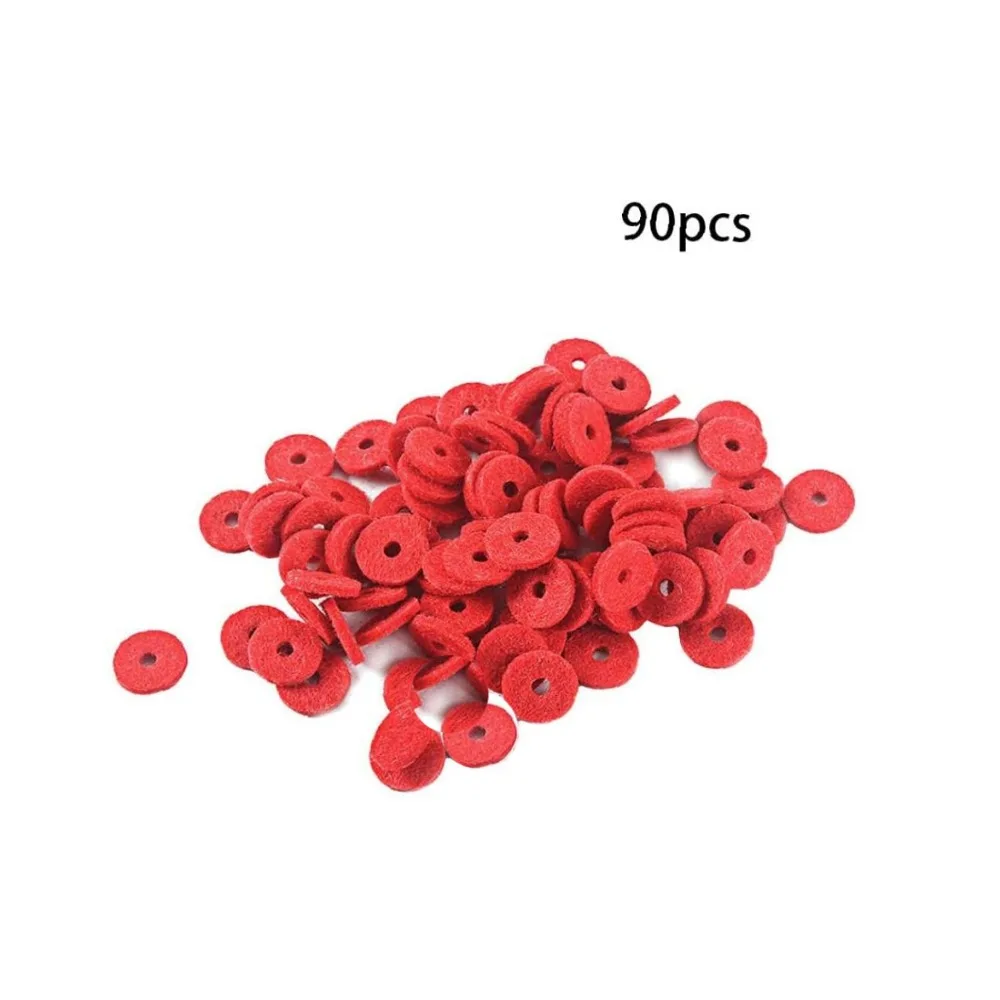 90Pcs Repair Tool Parts Piano Front Rail Regulating Piano Spare Parts Felt Piano Tuning Accessories 1mm Thicken Red