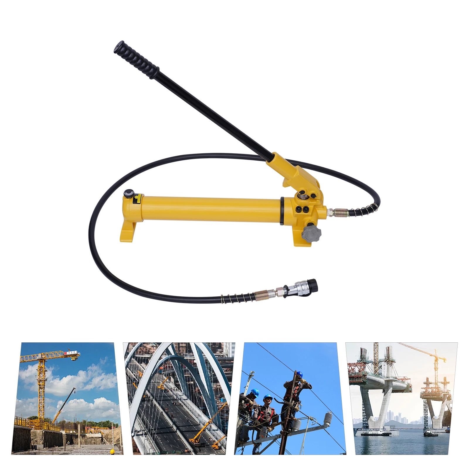Manual Hydraulic Pump Yellow Cast Iron 0-70MPa 700cc Hydraulic Hand Pump Tool ZG3/8 Female Quick Connector