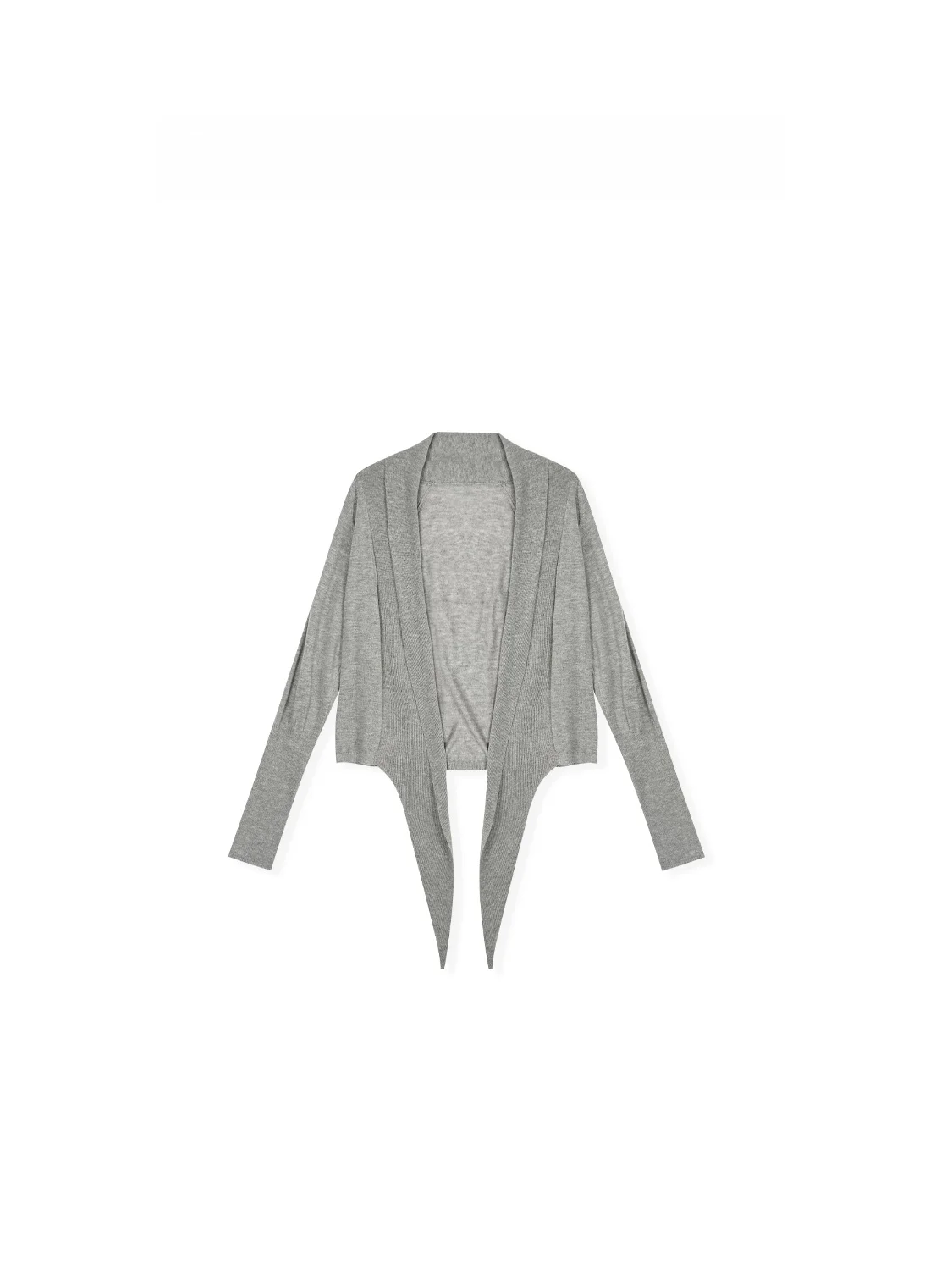

Elegant Thin Knitted Open Cardigan Irregular Design Spring Summer Fashion by LAO BAN ZHOU French Style Wool Blend Women's Swe...