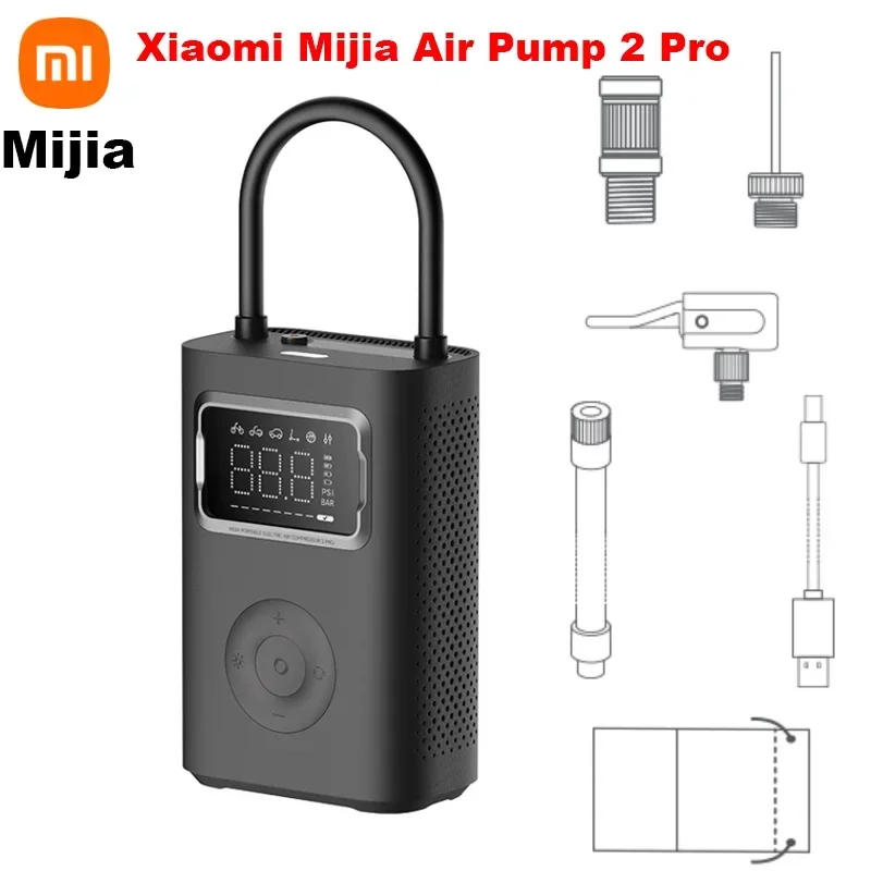 

2024 Xiaomi Mijia Air Pump 2 Pro Speed Boost Mini Portable Electric Air Compressor Treasure 150PSI Type-C LED Multitool Inflator