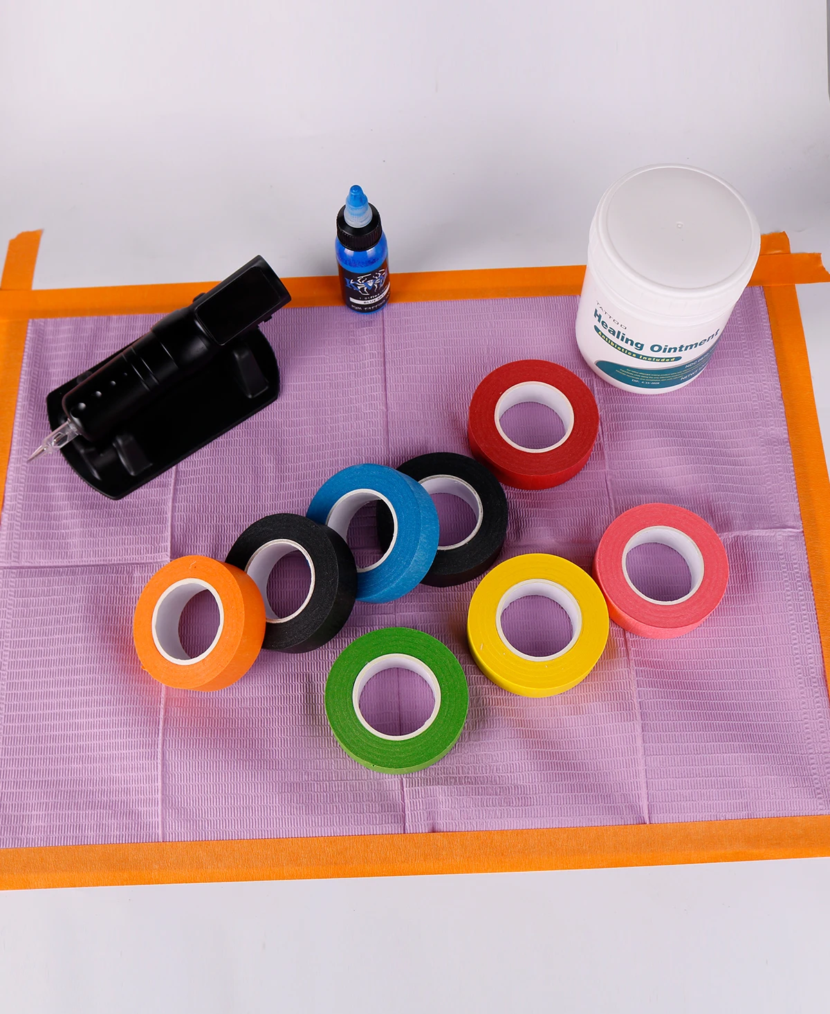 7Pcs 20 Meter Tattoo Tape Waterproof Cloth Fixation Handwritten Protect White Paper Adhesive Tape Drawing Tattoo Accessories