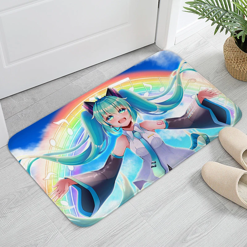 Entrance Door Doormat B-Hatsune B-Miku Bathroom Foot Mat Room Floor Carpet Slip-resistant Kitchen Bedroom Rug Home Decor Items