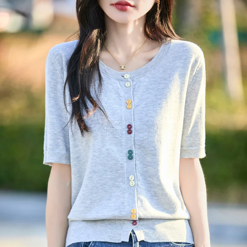 Sweet Women's Knit Cardigan Summer Half-Sleeve