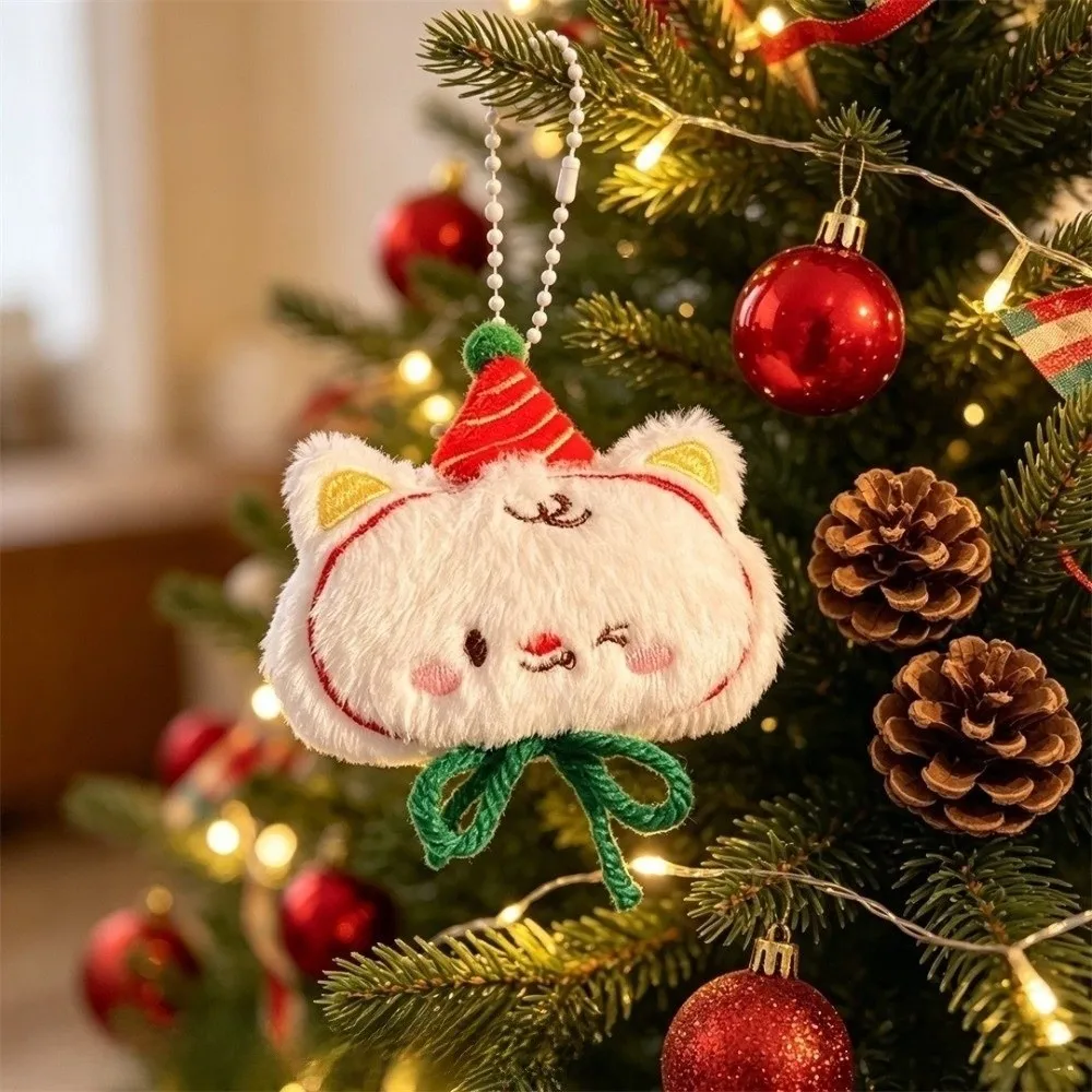 Decorative Hanging Ornaments Christmas Keychain Tree Star Christmas Tree Pendant Cartoon Snowman Santa Keychain Xmas Gift