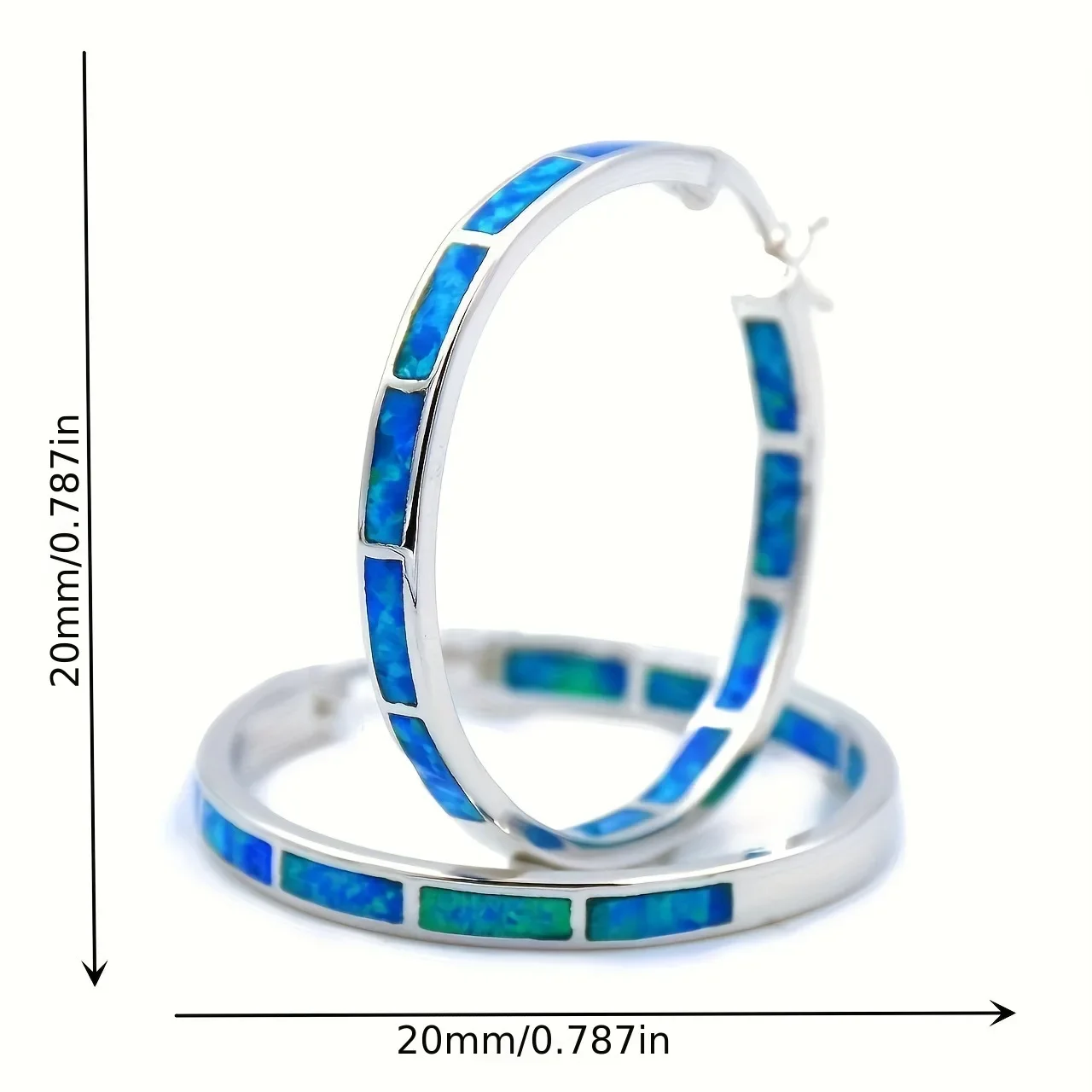 Hot-selling blue Aubao round earrings, fashionable women's earrings new style factory direct sales