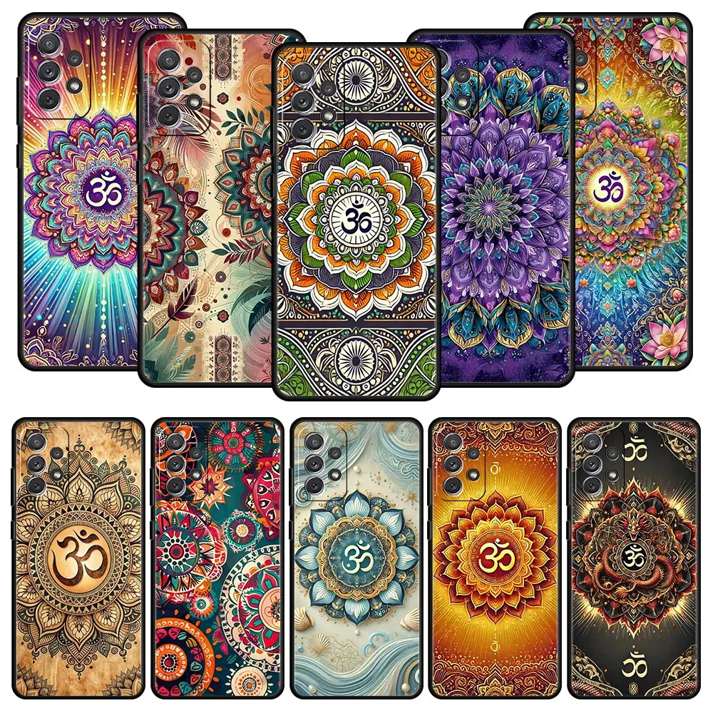 Indian Pattern Mandala Phone Case for Samsung Galaxy A55 A35 A17 A07 A15 A13 A25 A51 A71 A72 A73 A32 A52 A52S A41 Soft TPU Shell