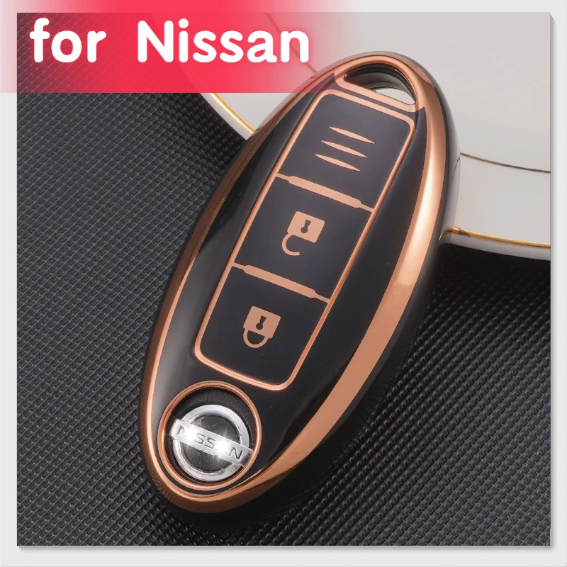 TPU Car Key Cases for Nissan Juke X-trial Qashqai Micra Leaf Note Murano Lafesta 2 Buttons Smart Remote Control Protector Cover