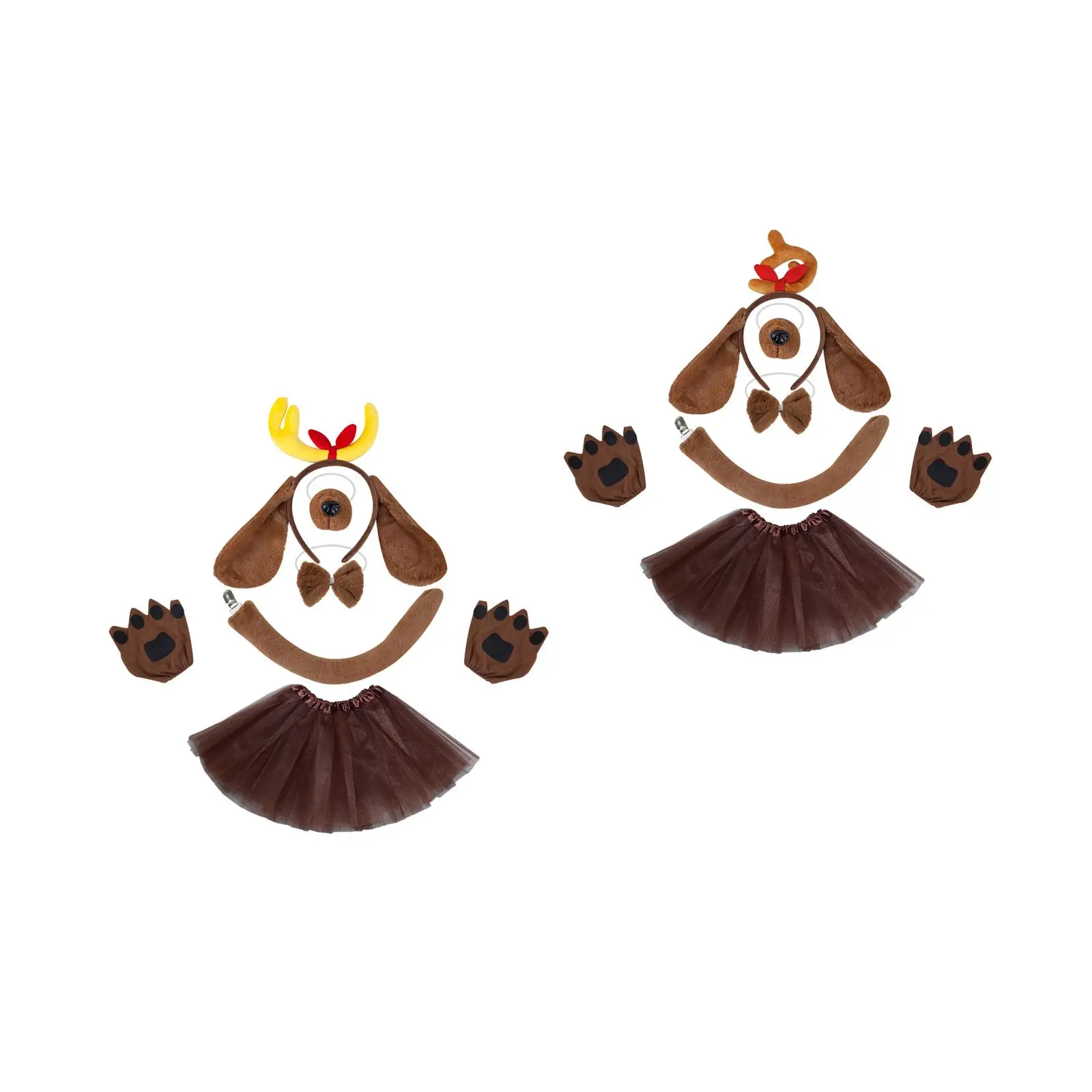 Puppy Hond Kostuum Set Haarband voor Volwassenen Kinderen Prestaties Unisex Geschenken Schattig