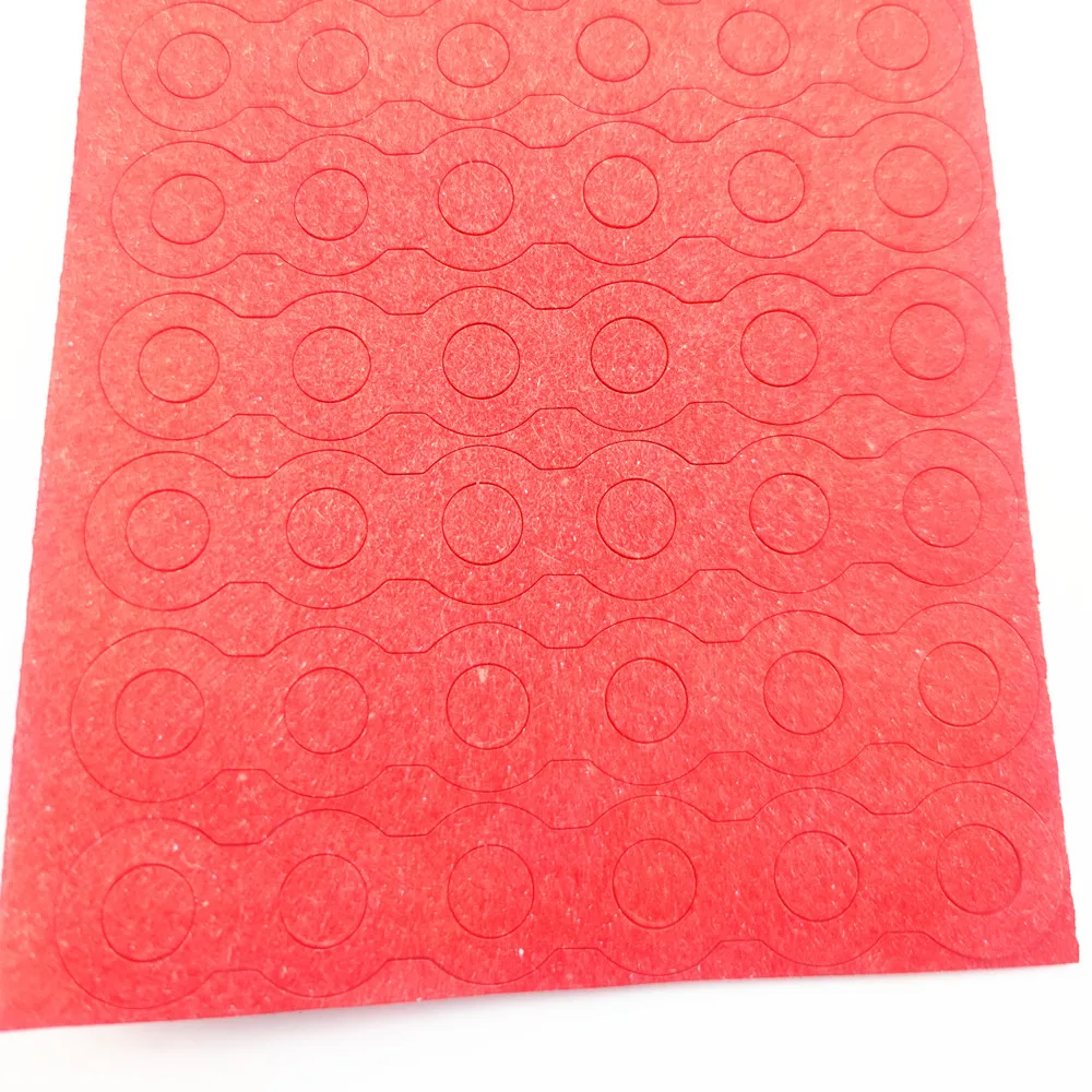 5P 18650 Li-ion Insulation Gasket Barley Paper Red Lithium Pack Cell Glue Fish Electrode Pads Adhesive Hollow Solid 22 set