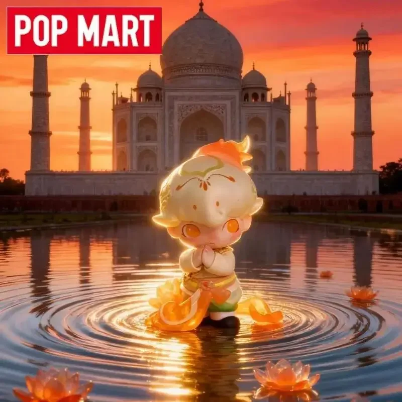 POP MART Dimoo Flaming Lotus Anime Action Figure Blind Box Guess Bag Toys Dolls Surprise Mystery Box Desktop Ornament Collection