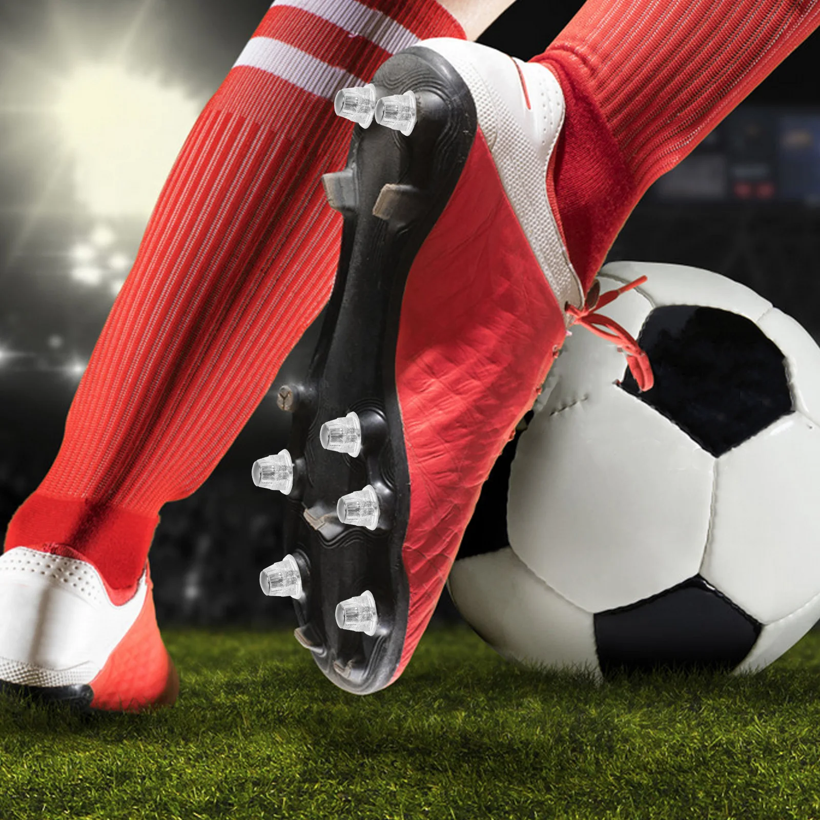 

10 Pcs Football Spikes Soccer Cleat Studs M5 13mm Transparent Aluminum Replacement Track Shoes Nails Outdoor Sports Supplies