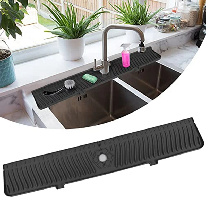 Kitchen Sink Splash Guards Sink Splash Guards Mat Long Silicone Faucet Handle For Kitchen Black