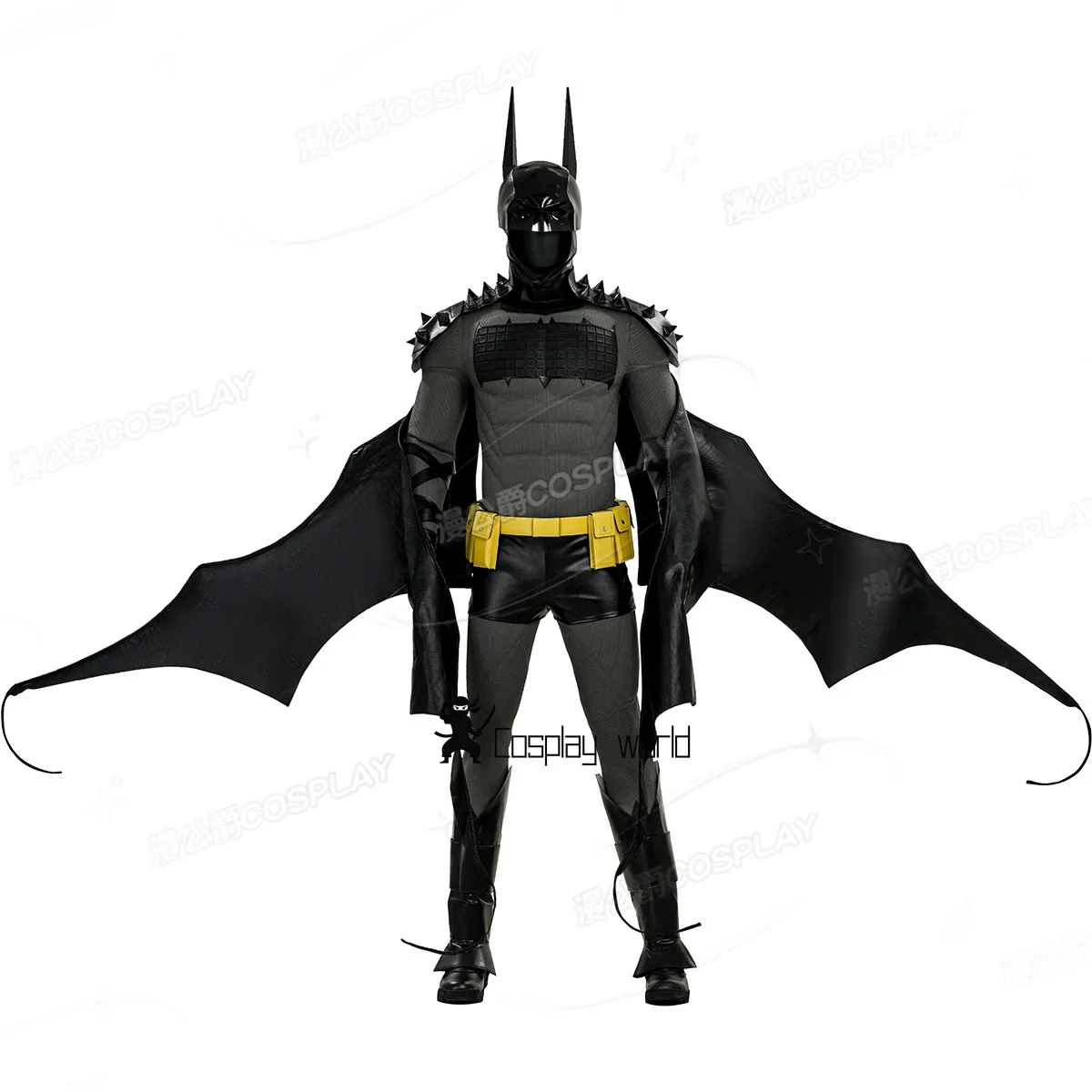 

New Movie Barry Bat Cosplay Bruce Wayne Custume Leather Wing Armor Jumpsuit Outfit Shoes helmets prop Halloween Party men's suit