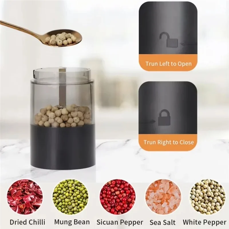 

FGGS-Electric Salt And Pepper Grinder Rechargeable Automatic Spice Crusher Kitchen Cooking Grinding Tool