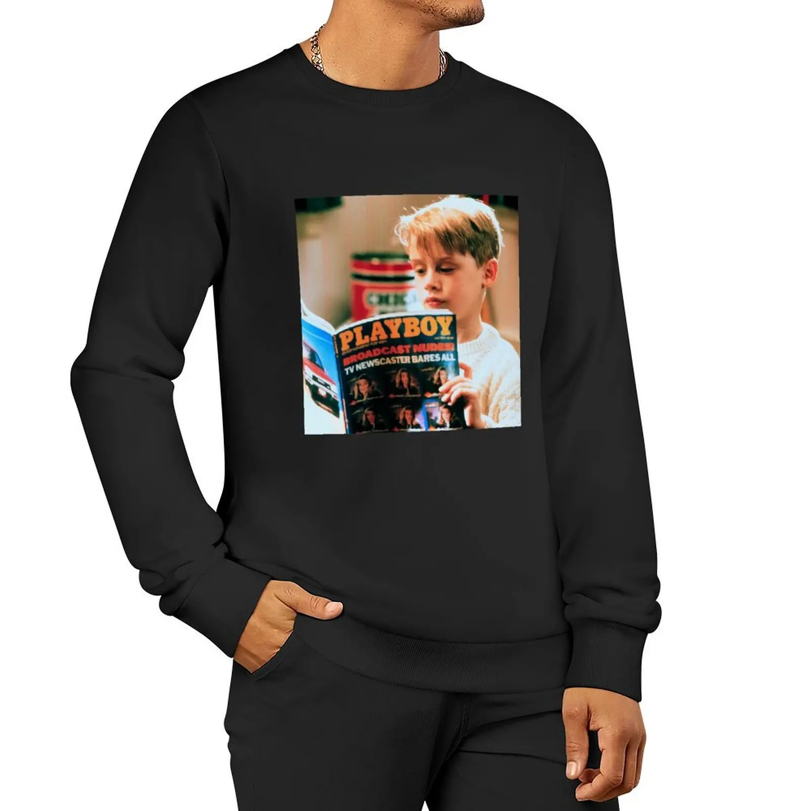 

Kevin reads magazine Pullover Hoodie streetwear men tracksuits oversize sweatshirt