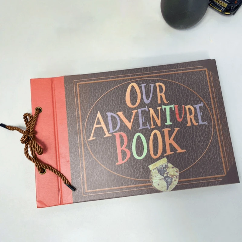 Our Adventure Book Travel Diary Photo Book,Scrapbook, Photo Album,Retro Style Travel Souvenir, Vintage Guestbook DIY Anniversary