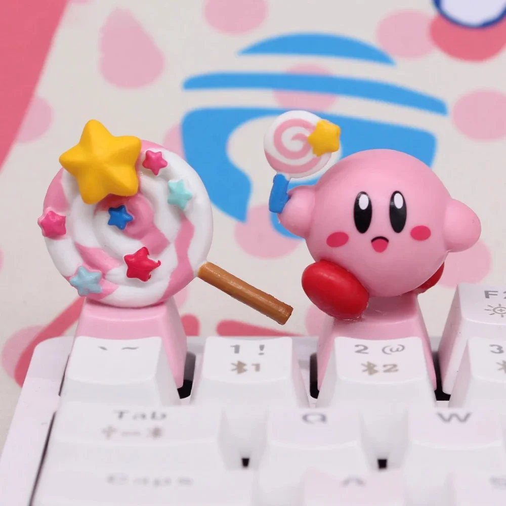 Kawaii carino rosa Kirby resina fai da te individualità originalità Keycap decorazione della tastiera raccogliere giochi festival regalo