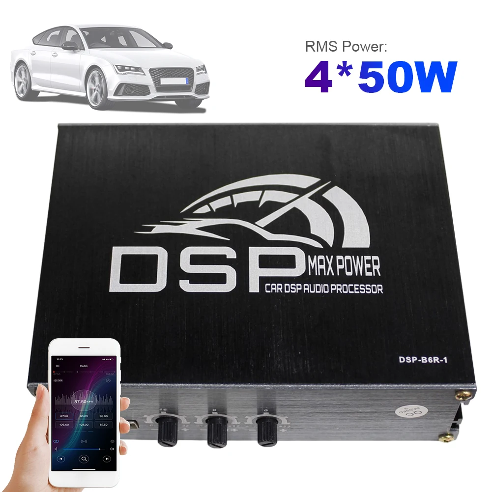 

4x50 Вт автомобильный цифровой аудиопроцессор DSP с поддержкой управления через приложение DSP автомобильный усилитель мощности автомобильный DSP усилитель для улучшения автомобильного аудио