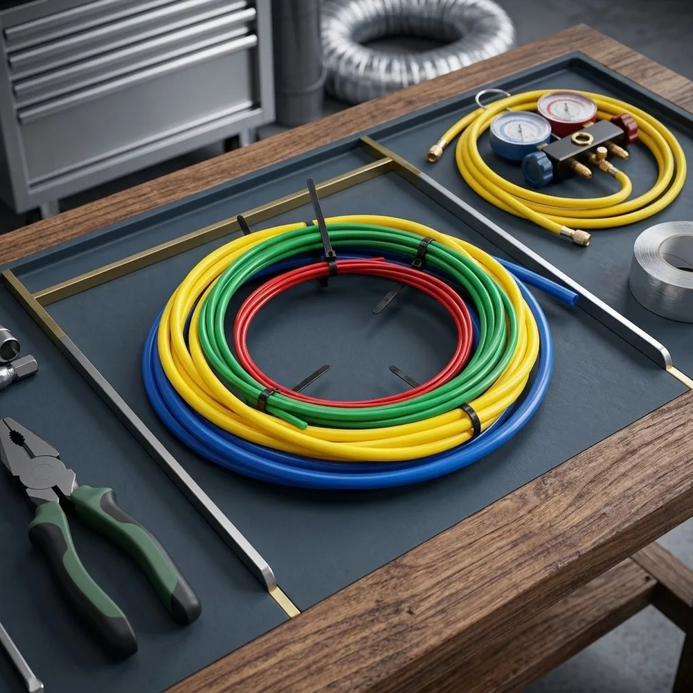 Copper Tube Bending Kit CT205 PE Material for HVAC and AC Pipe Installation 4PCS Color Coded Strips Red Green Yellow Blue