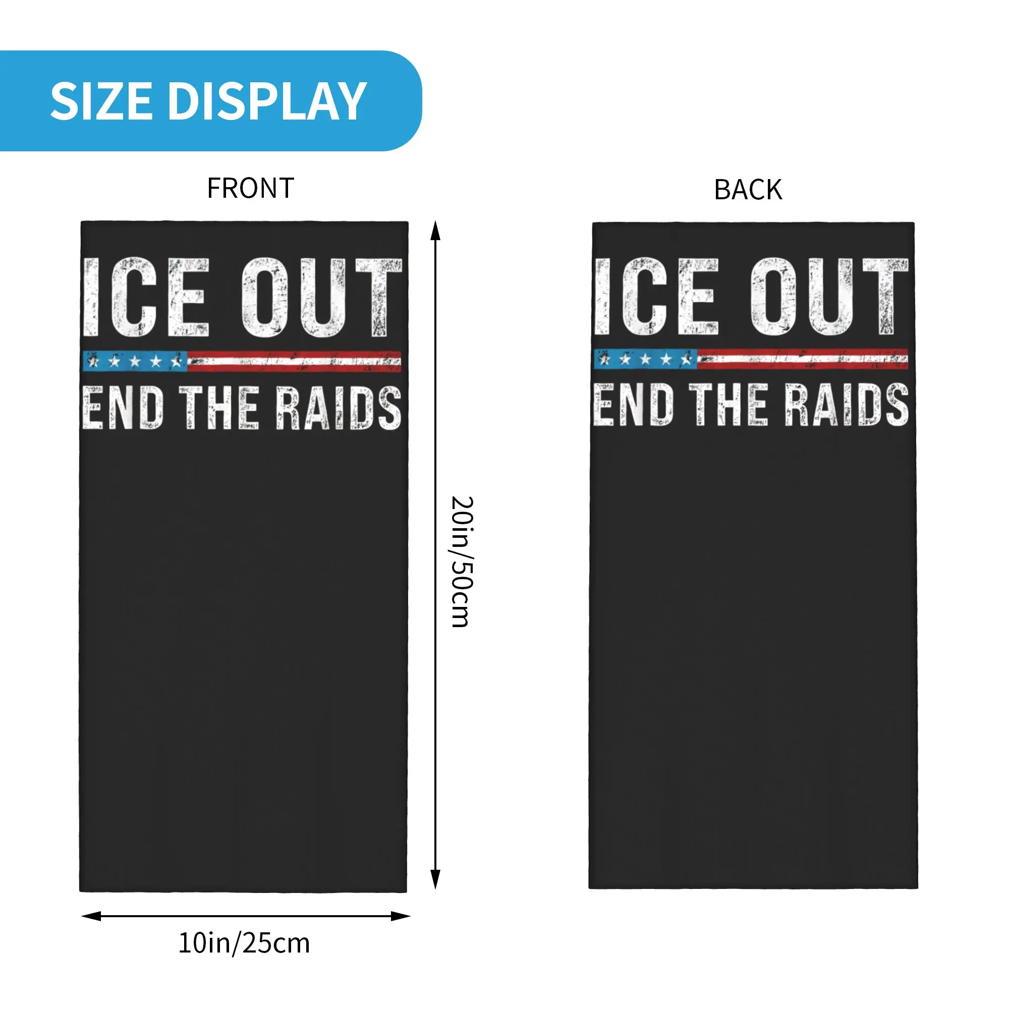 ice Out  Anti Ice Minneapolis Abolish Ice Merch Bandana Neck Cover  Wrap Scarf Multi-use Hiking Balaclava for Men Women