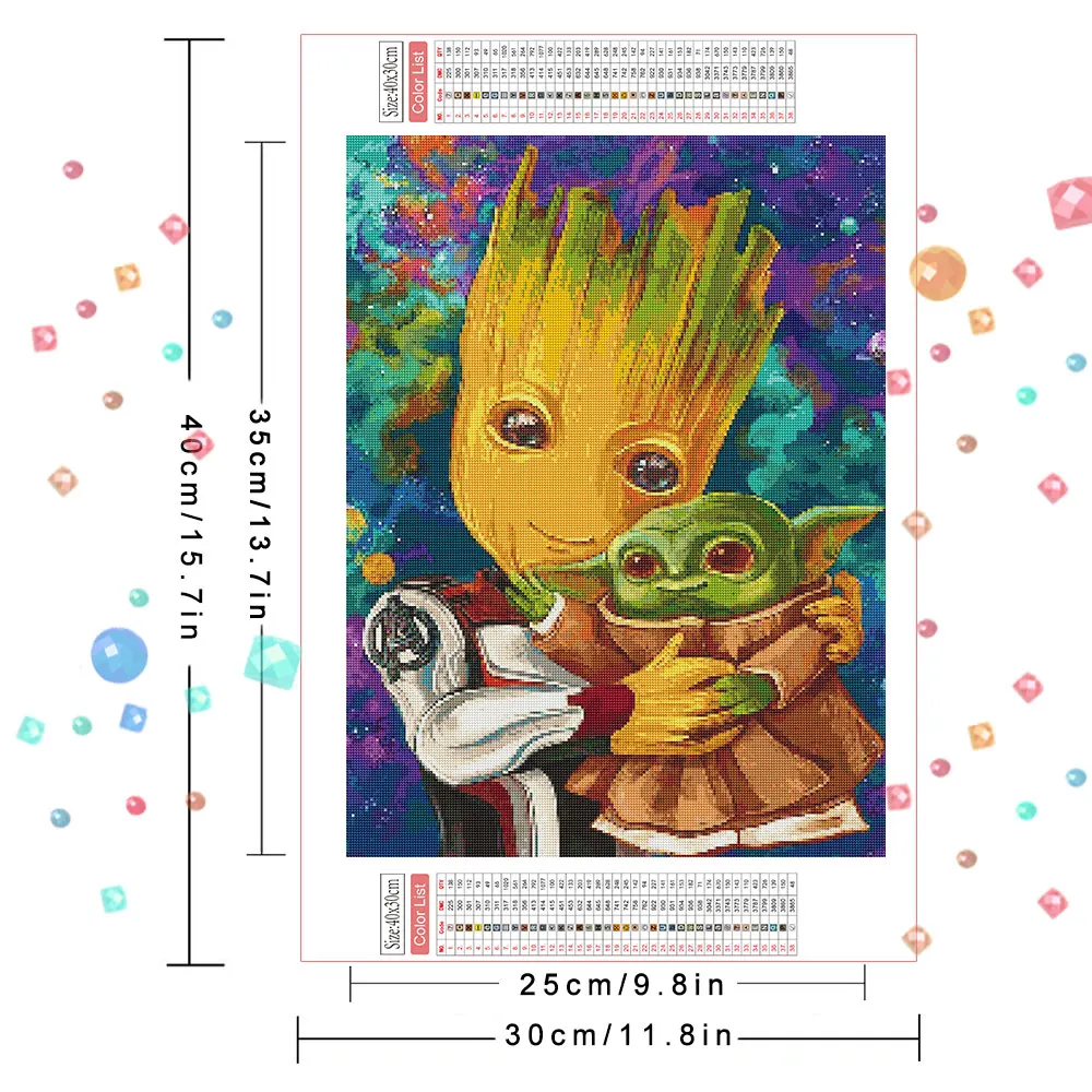 Disney Diamond Painting Guardians of the Galaxy 5D Mosaic Disney Groot Cross Stitch Embroidery Home Decor 30x40cm Full Round