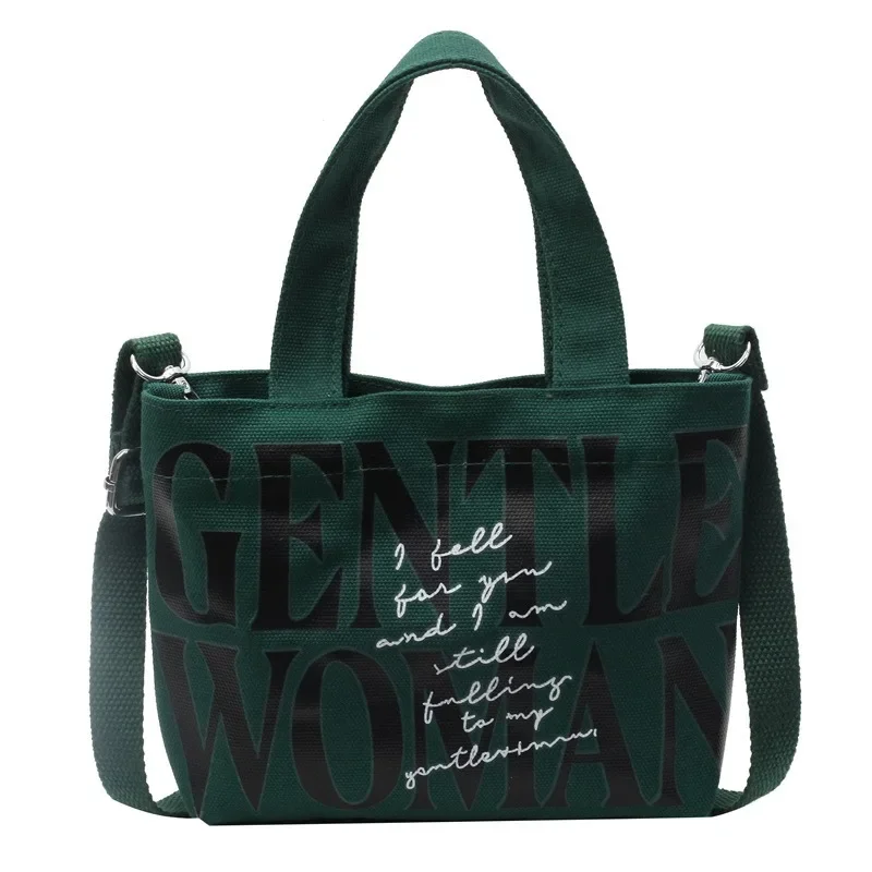 Tas Selempang Mini Bucket Genggam Modis Terbaru, Tas Selempang Santai Satu Tali, Tas Kanvas Kecil Bermotif, Tas Tangan Wanita