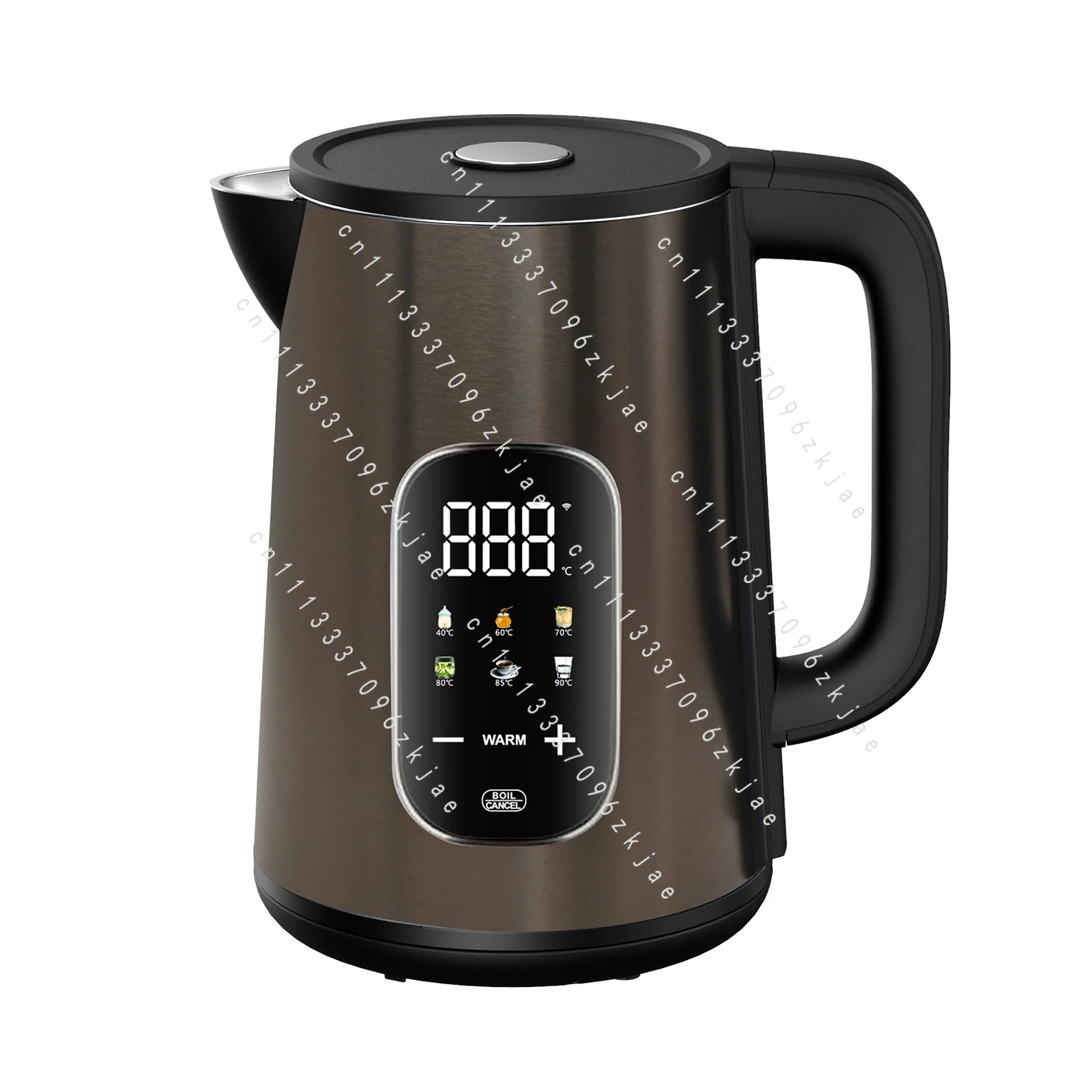 New 1.7L Digital Stainless Steel Shell Smart Electric Kettle Tuya Wifi Warm Mobile Control Display Teapot