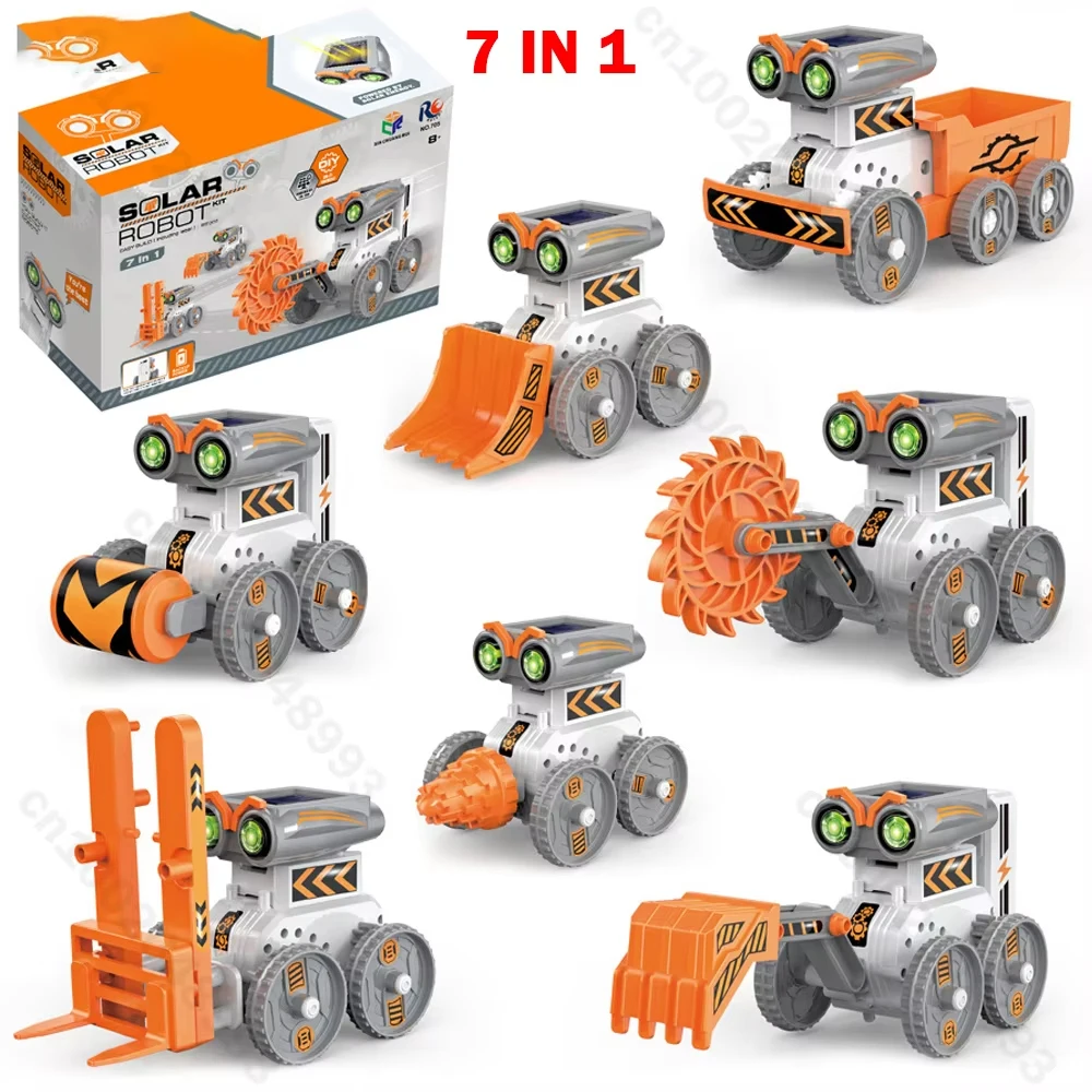 

7-в-1 собранный солнечный робот для программирования DIY электрический робот с двойным приводом для мальчиков, научный эксперимент, развивающие игрушки, питание от солнца