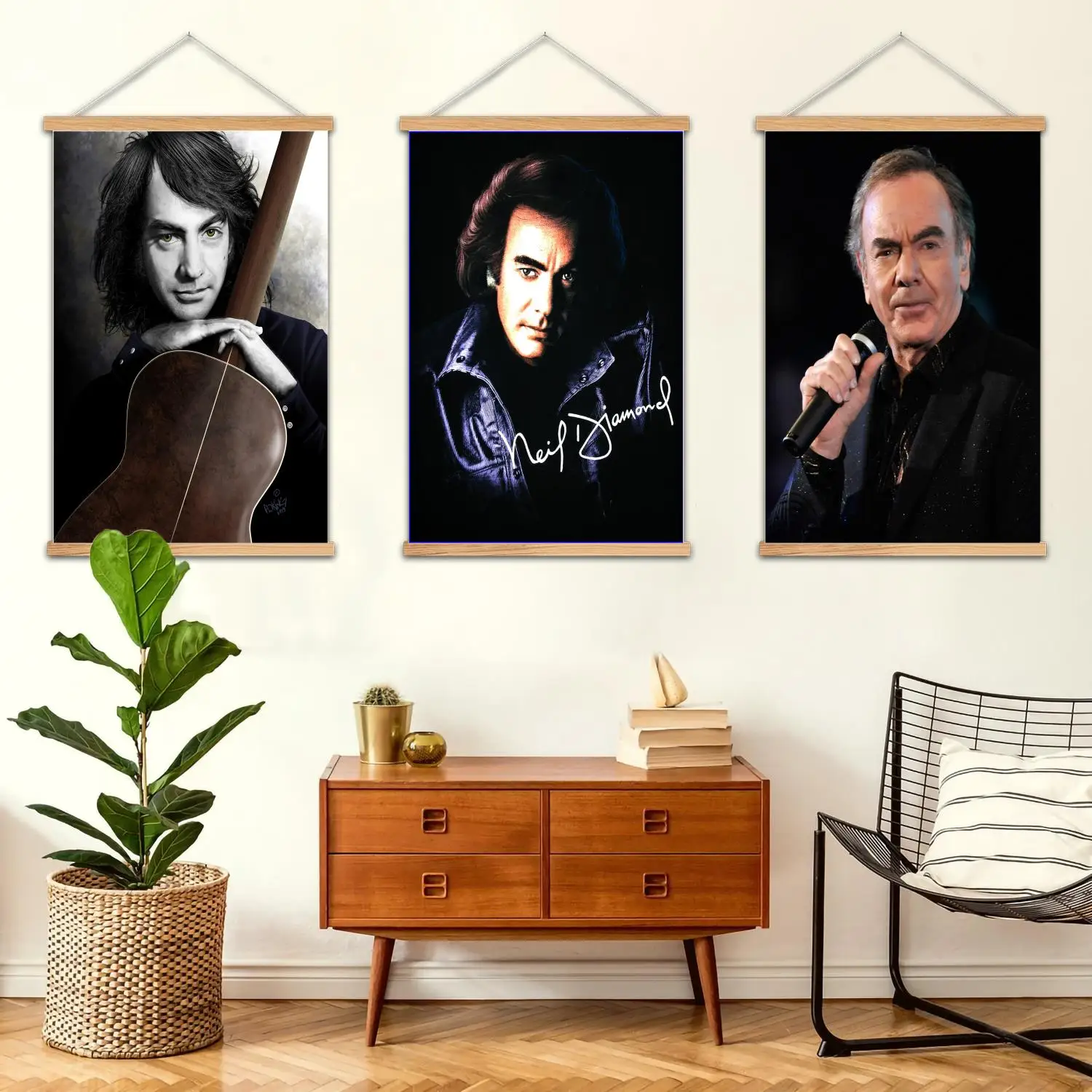 Neil Diamond Framed Wall Painting Canvas Art Poster, Wall Art  Modern Family Bedroom Decor Posters,Decorative painting