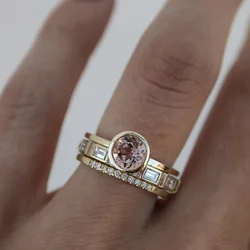 Hot Sale Deluxe Three-piece Ring, Women's Fashion Engagement Elegant Jewelry