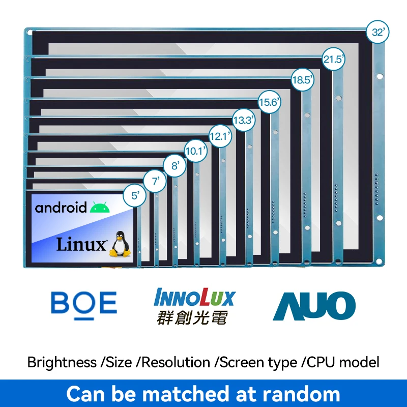 5 Inch TFT LCD Module HMI Intelligent Touch Display Embedded