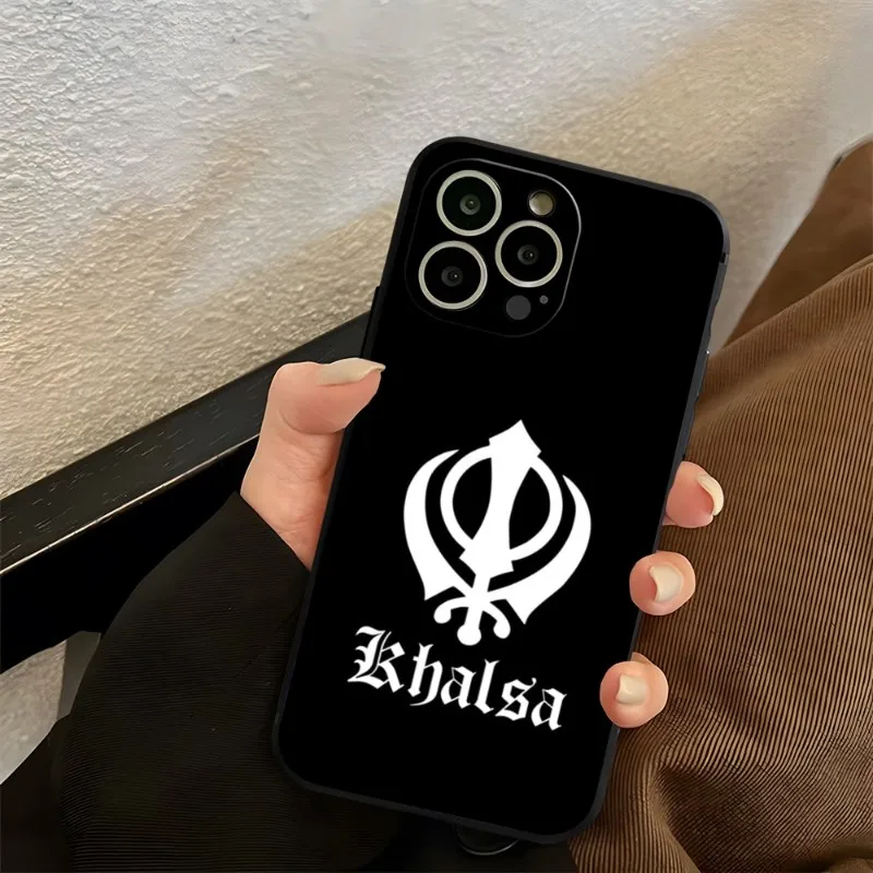 Khanda Sikh Symbol Phone Case For Iphone 13ProMax 15 11 13 14 Pro Xs Max Mini Xr X 7 8 6 6s Plus Shell Coque