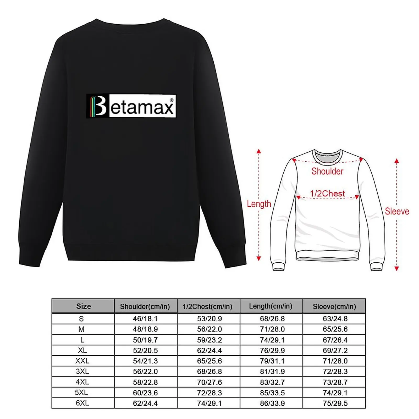 Betamax Logo Pullover autumn clothes for men men clothes anime clothing anime sweatshirt view 5