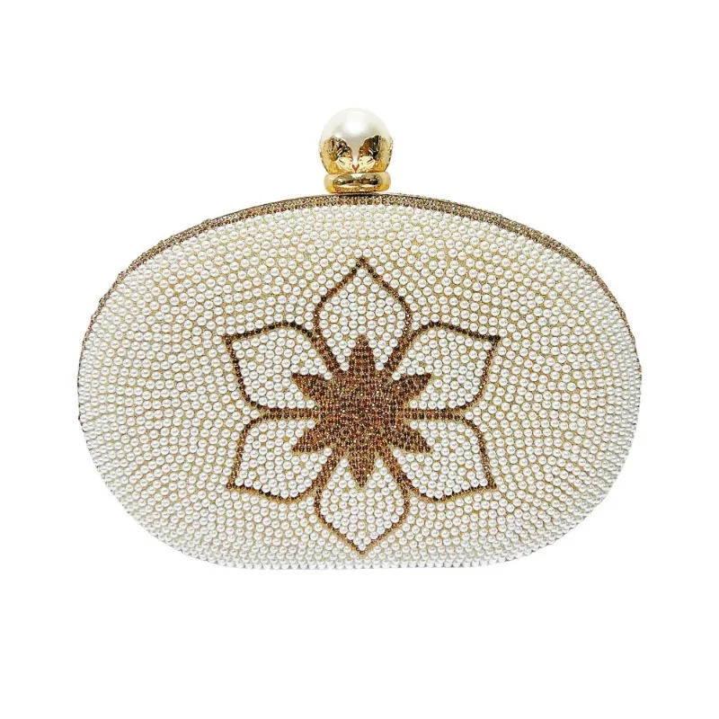 

Bride Bridesmaid Wedding Dress Wedding Banquet Party Clutch Bag Pearl Diamond Setting Evening Bag Pearl Handle Handbag Female