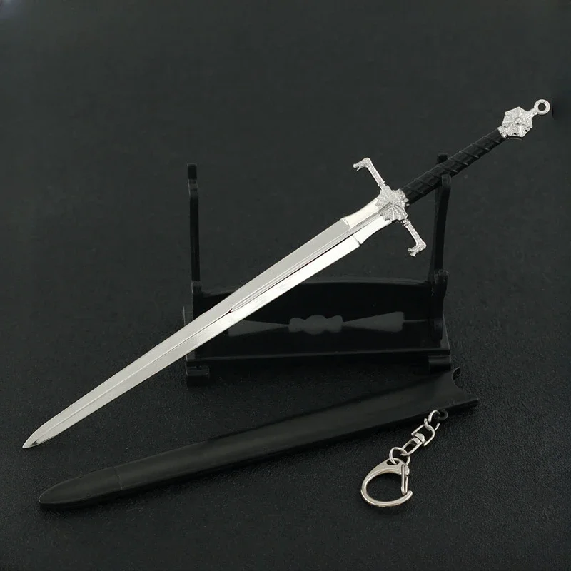 22cm Game TV Weapon Blackfyre Sword Valyrian Steel Metal Medieval Weapon Keychain Model Samurai Weapon Birthday Gift Toys Kids